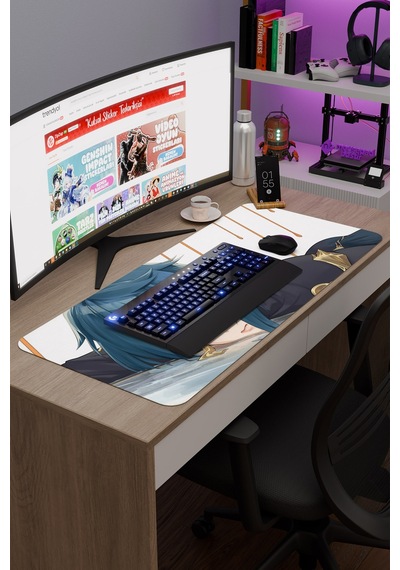 Xingqiu Genshin Impact Anime Oyuncu V1 - 90x40 Xxl Gaming Mouse Pad Fare Altlığı