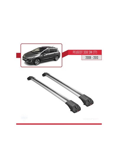 Peugeot 308 Sw T7 2008-2013 Arası İle Uyumlu Ace-1 Ara Atkı Tavan Barı Gri