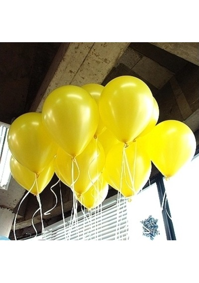 50 Adet Metalik Sedefli Sarı Balon Doğum Günü Uçan