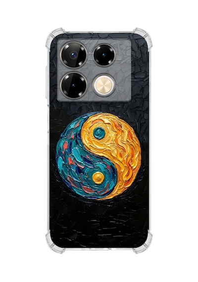Printify Infinix Note 40 Pro İle Uyumlu Şeffaf Silikon Kılıf Uv Baskılı Esnek Tpu Kapak Denge No5