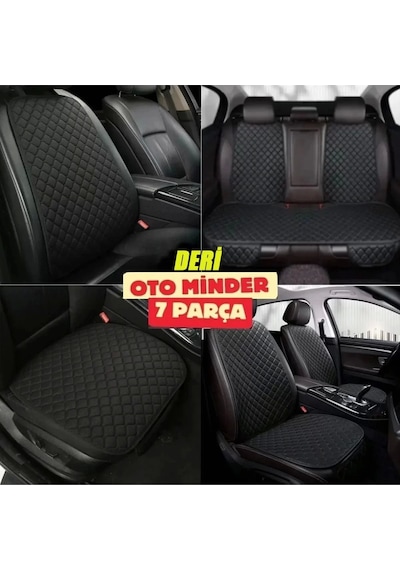 Hyundai Tucson Koltuk Deri Minderi 7 Parça Ön Ve Arka Oturak Sırt Dayama Minder Siyah-siyah 1 Set