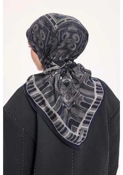 Silk Home Dört Mevsim Antik Motif Viskon Velora Eşarp 6421 Lacivert