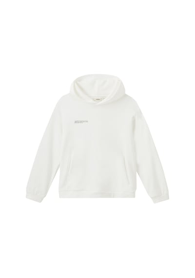 Pangaia Organik Pamuklu Kapüşonlu Sweatshirt - Off White Acı Kahverengi