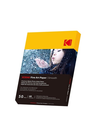 Kodak Fine Art Paper Mat Fotoğraf Kağıdı, 50 Yaprak, 230 G/m², A6 Formatında 10 X 15 Cm , Mürekkep Püskürtmeli Baskı, Pürüzsüz Yüzey, Anılarınız İçin Üstün Kalite