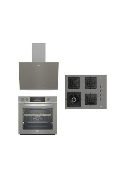 Beko BFC 631 G - Bock 6510 EWG - BDE 6062 G Gri Buhar Destekli Ankastre Set