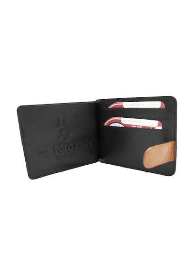 U.S. Polo Assn. Plcuz 8427 U.S.Polo Assn.Hakiki Deri Kartlık-Siyah