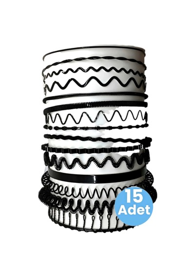 Tezzgelsin Unisex Siyah Kaliteli Metal 15'li Günlük Kullanım Ve Sporcu Saç Tacı Çok  Renkli
