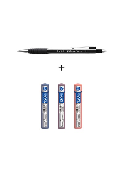 Grip 134/47 Versatil Siyah 0.7& 3'lügrip Min 0.7-duman Mavisi,bordo,mercan120'li Min,4'lü Yazım Seti