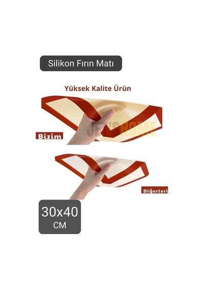 Silikon Mat Silpat Pişirici Mat Fırın Matı 40 30 Cm Kahverengi