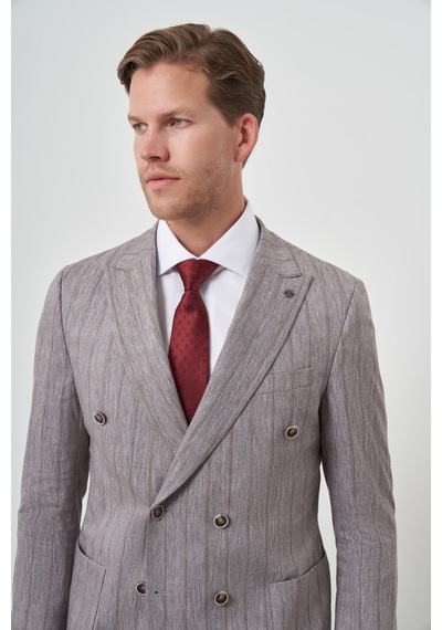 Morven Erkek Vizon Keten Trend Kruvaze Slim Fit Sivri Yaka Takım Elbise 25ys001002405 Vizon Morven Erkek Vizon Keten Trend Kruvaze Slim Fit Sivri Yaka Takım Elbise 25ys001002405 Vizon