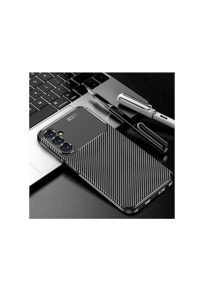 Fibaks Galaxy A15 Uyumlu Kılıf Kamera Çıkıntılı Karbon Fiber Desenli Renk Atmaz Koruyucu Kapak Kilif