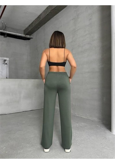 Giyimodam Modal Eşofman Altı Haki Bol Paça