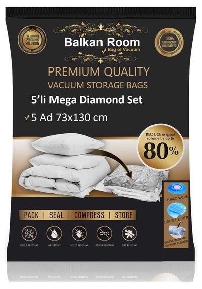 Balkan Room Vakum Hurcu 5 Li Mega Diamond Set Vakumlu Hurç Şeffaf