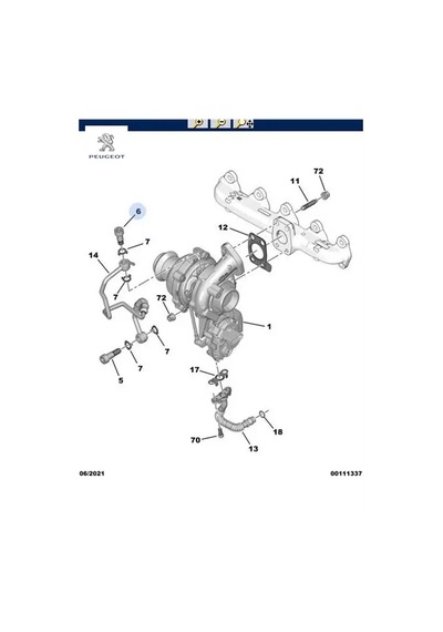 Turbo Yağ Hortum Vidasi Peugeot 5m5q6c712aa/ 0376.55