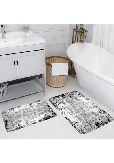 Eliana Home Dijital Baskılı 2'li Banyo Paspas Takımı Lna5117 Gri