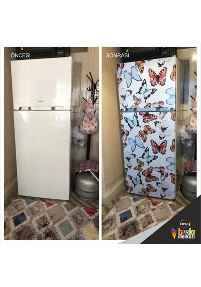 Buzdolabı Ve Bulaşık Makinesi Kapak Sticker Kelebek Folyo
