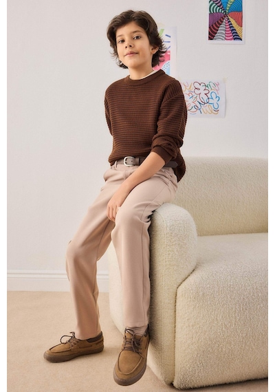 Defacto Erkek Çocuk Regular Fit Standart Paça Pantolon G3341a825cwbg73 Bej-bg73