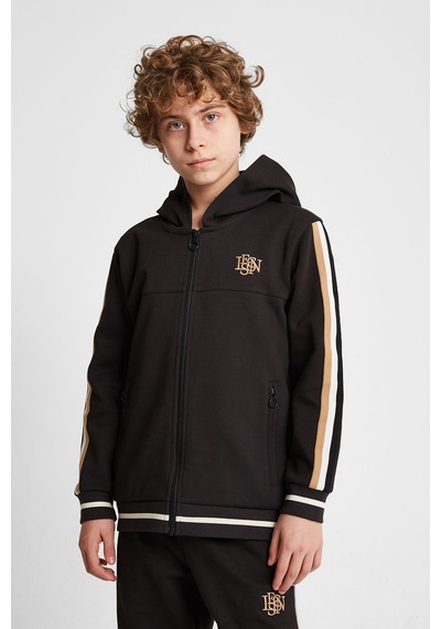 Lescon Çocuk Fermuarlı Kapüşonlu Sweatshirt 25n-3130 Siyah