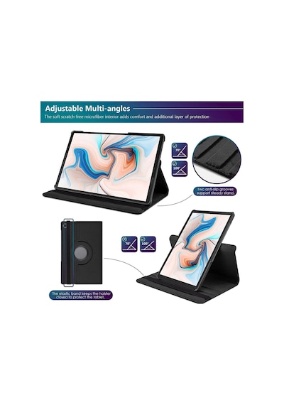 Samsung Galaxy Tab A11 / A9 8.7 İnç Tablet Uyumlu 360 Döner Pu Deri Kılıf Seti Sm-x110 Kapaklı Kılıf