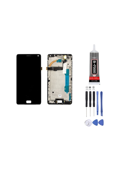 Lenovo Vibe P1 Uyumlu Lcd Ekran Çıtalı Siyah + Montaj Kiti