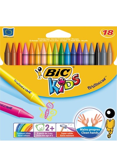 Bic Pastel Boya Plastidecor Silinebilir 18 Renk 829771 Çok Renkli
