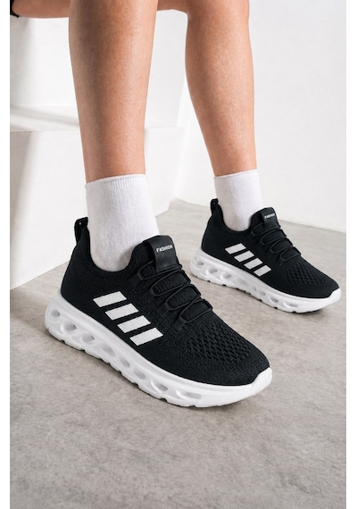 Nstil Unisex Spor Ayakkabı Şeritli Bağcıksız Hava Alan Ultra Rahat Hafif Taban Sneaker 125 SİYAH-BEYAZ Nstil Unisex Spor Ayakkabı Şeritli Bağcıksız Hava Alan Ultra Rahat Hafif Taban Sneaker 125 SİYAH-BEYAZ