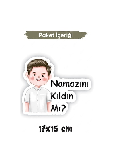 Namazını Kıldın Mı Sticker, Namaz Kılma Hatırlatıcısı, Sevimli Baba Oğul Figürü Namaz Teşviki Çok R