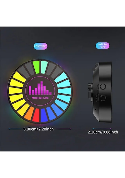 Rgb Sese Duyarlı Ritim Animasyonlu Müzik Ekolayzer Şarjlı Kokulu