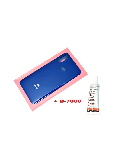 Tkgz Xiaomi Mi 8 Arka Kapak Cam+b-7000 Mavi