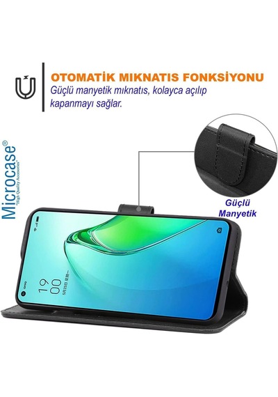 Oneplus 13 Cüzdanlı Ve Standlı Kapaklı Deri Kılıf Siyah Al4232