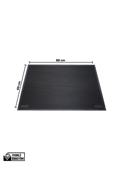 Kaymaz Taban Kauçuk Dış Mekan Paspası, Kauçuk Kapı Önü Paspası 60x80 cm Channel Mat