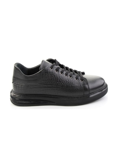 Bambi Siyah Siyah Napa Hakiki Deri Erkek Sneaker E01080209143