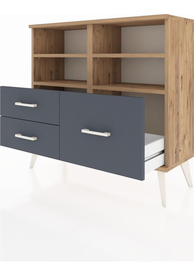 Arges Şifonyer 4 Raflı 3 Çekmeceli 88x30x80 Çam-çam/antrasit Çam/antrasit Arges Şifonyer 4 Raflı 3 Çekmeceli 88x30x80 Çam-çam/antrasit Çam/antrasit