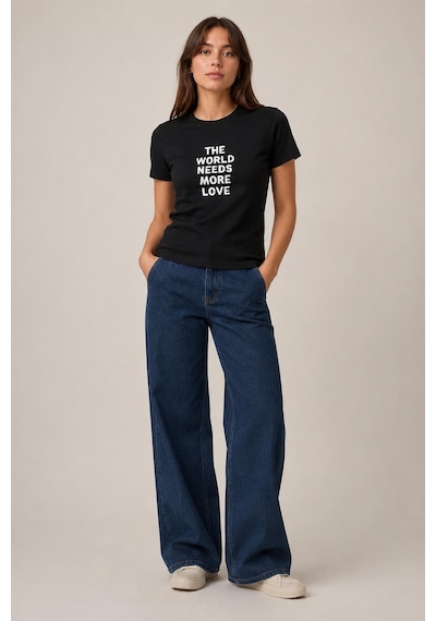 Alexandergardi Slogan Baskılı Regular Fit T-shirt Siyah