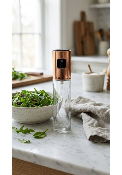 100 Ml Premium Cam Sprey Yağdanlık, Püskürtmeli Airfryer Yağlık-rose Çok Renkli