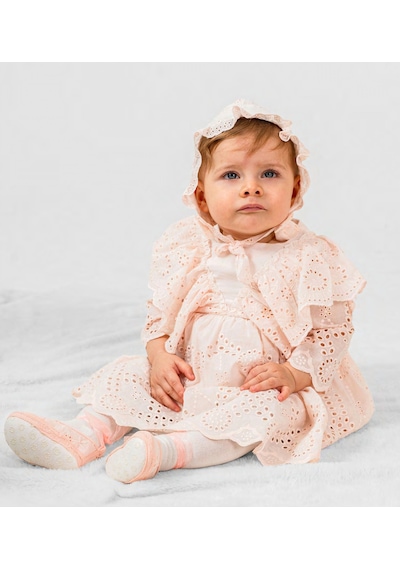 Pugi Baby Kız Bebek Şık Dantelli Mevlüt / Özel Gün Elbisesi Açık Pembe