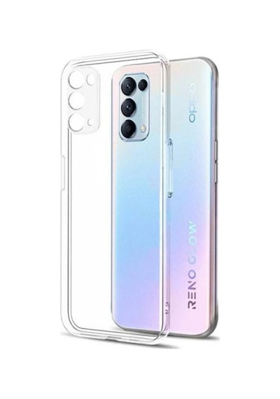 Oppo Reno 5 Pro 5G Uyumlu Şeffaf Silikon Kılıf - Kamera Korumalı Esnek Tam Koruma Kapak