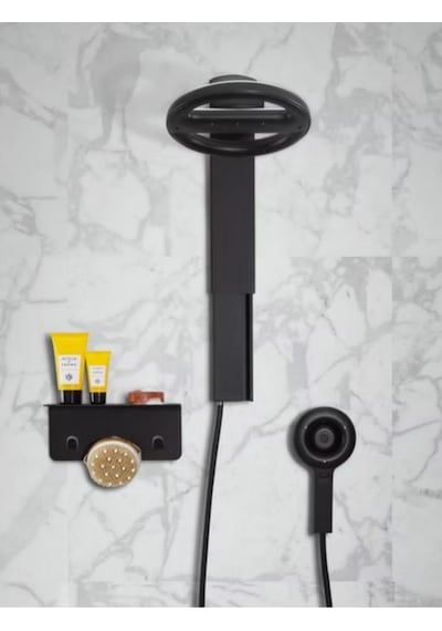 Modern Paslanmaz Metal Duş Rafı, Duş Düzenleyici, Banyo Rafı, Bayno Şampuanlık Siyah Siyah