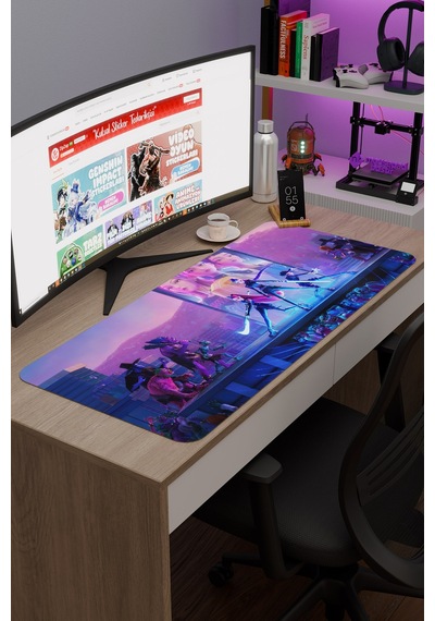 Kpop Demon Hunters Dikişli Kauçuk Oyuncu Mousepad V1 - 90x40 Xxl Gaming Mouse Pad