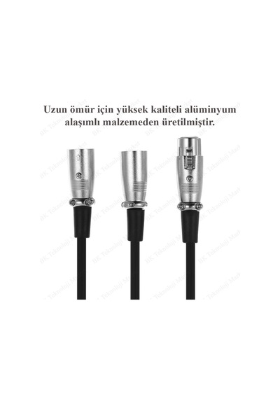 3 Metre Xlr Dişi 2Xlr Erkek Mikser Mikrofon Ses Splitter Y Kablo