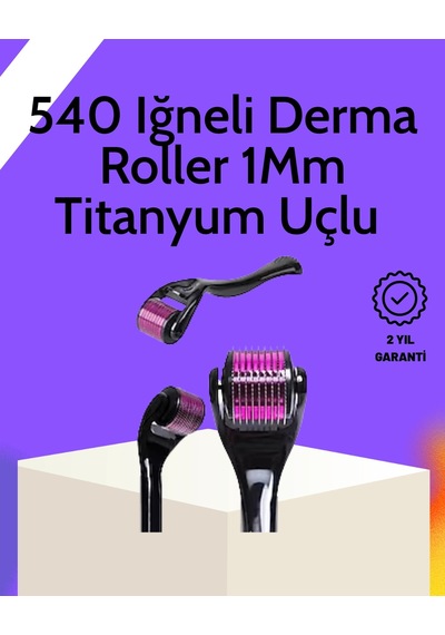 Zenvia Evde Güvenli Kullanım İçin Titanyum Derma Roller Siyah Saplı Znv2026