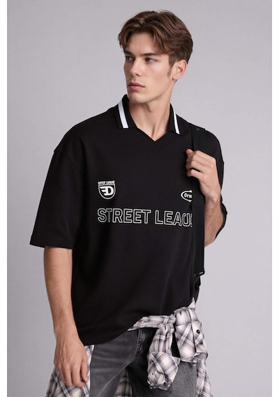 Defacto Loose Fıt Polo Yaka Kısa Kollu Polo Tişört G4270ax26smbk81 Siyah-bk81