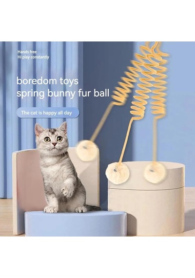 Kapı Askılı İnteraktif Kedi Oyuncağı Pembe Elastik İpli, Peluş Toplu, Zilli, Kediler İçin Stres Azaltıcı, Tek Başına Oyun Ve Avlanma İçgüdüsü Geliştirici Kedi Oyuncağı