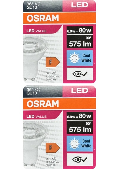 2 Adet Ledvance 6,9w Günışığı-ılık Beyaz 4000k Gu10 Duylu Led Spot Ampul