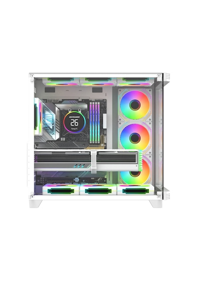 Sirius White Argb Panel 7x Fan Kumanda Ve Kontrolcü Atx Boş Bilgisayar Kasası Beyaz Sirius White Argb Panel 7x Fan Kumanda Ve Kontrolcü Atx Boş Bilgisayar Kasası Beyaz