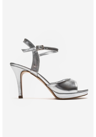 Luvishoes Poıse Gümüş Kadın İnce Topuklu Abiye Ayakkabı