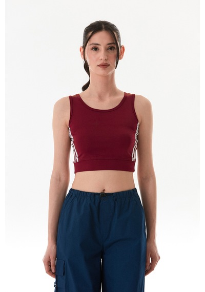 Fullamoda Yanları Şeritli Halter Yaka Büstiyer Bordo