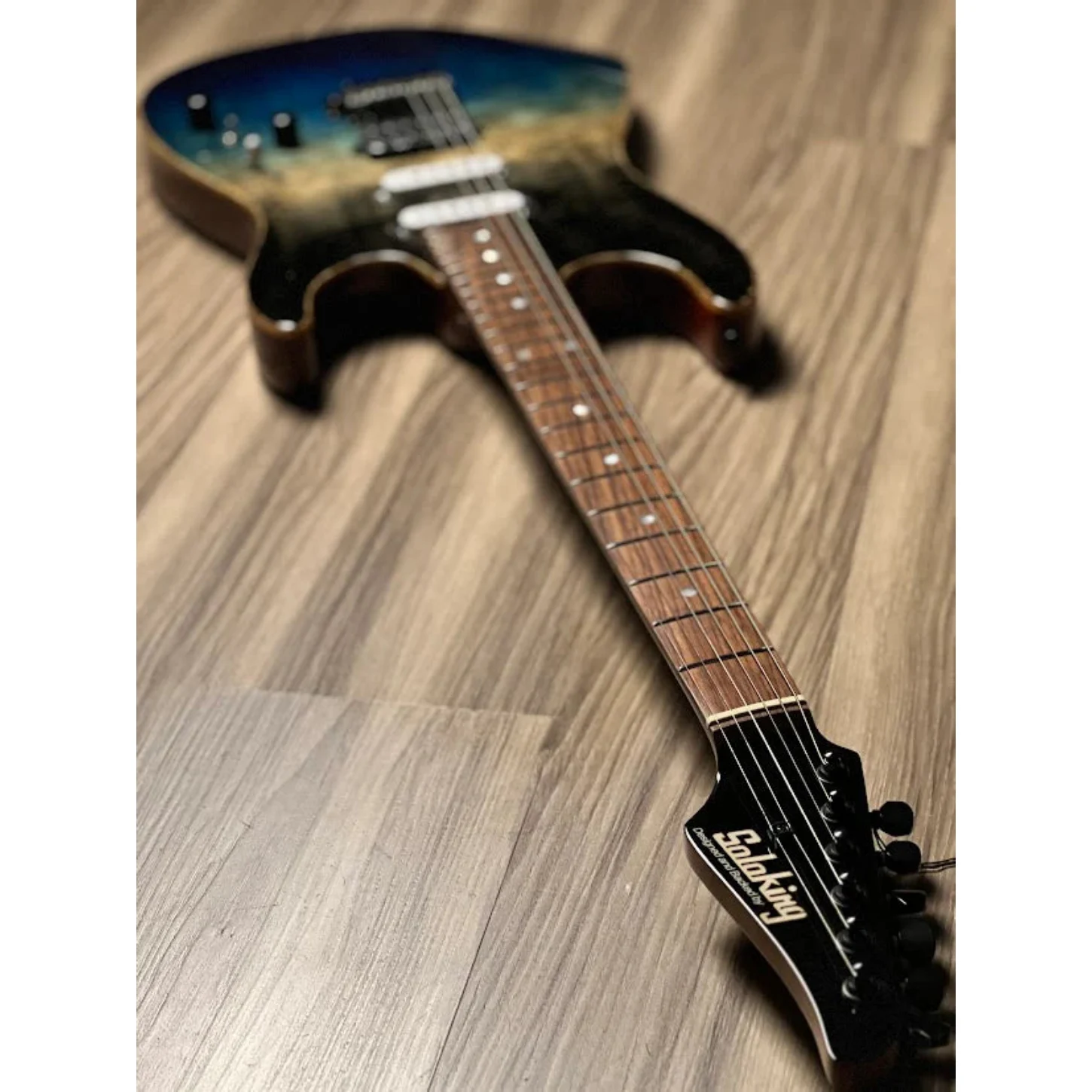 Soloking Ms-1 Custom 22 Hss With Ebony Fb İn Ocean Storm Double Wipeout Jescar W/gigbag