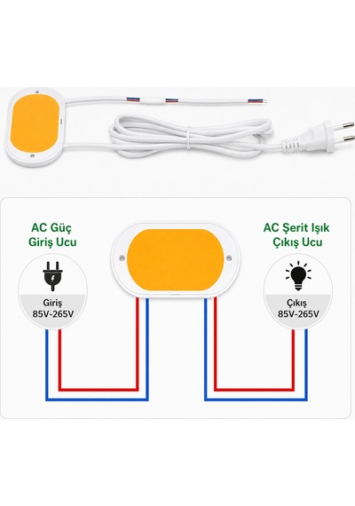 220v Panel Arkası Dokunmatik Dimmer Sensör Anahtarı 1a 85-265v Ac Ahşap Cam Taş Arkasından Çalışan Gizli Mobilya Led Aydınlatma Kontrolü Siyah