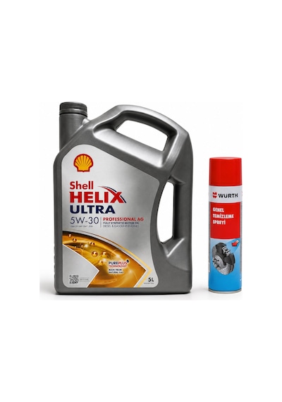 Shell Helix Ultra Pro Ag 5W-30 Motor Yağı 5 L + Würth Balata Spreyi 500 ML